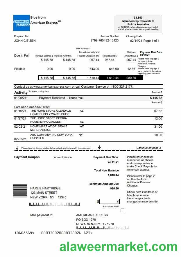 USA New York American Express Blue excel
